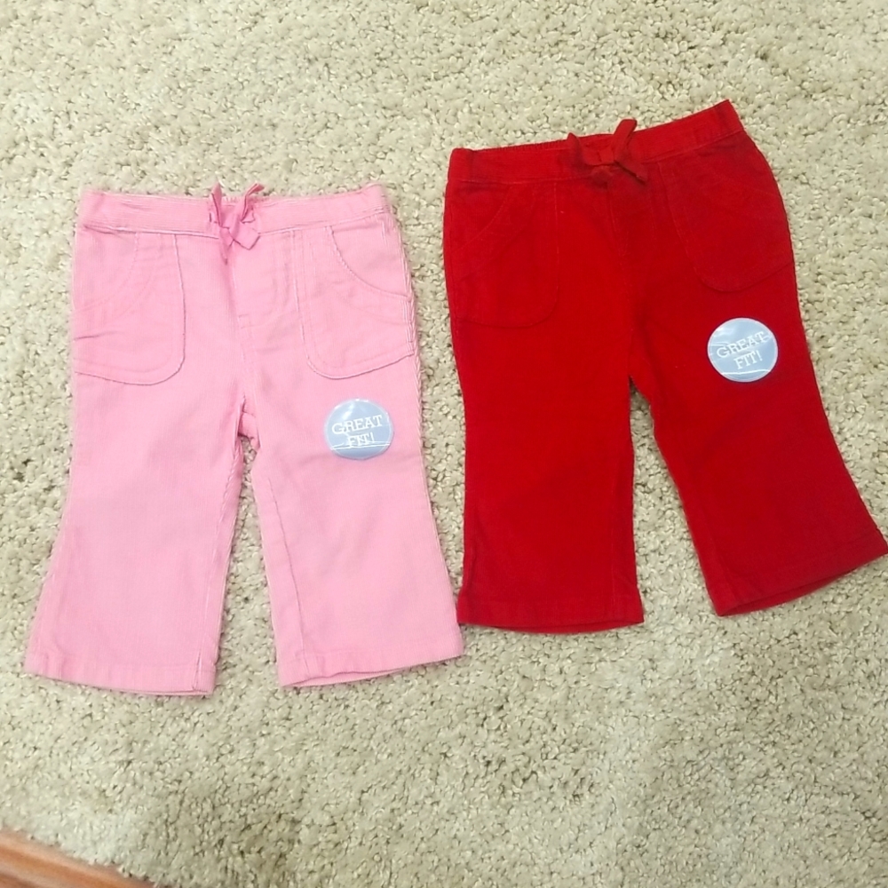 NWOT WonderKids Bundle Girls Corduroy Pants size 6/9 months